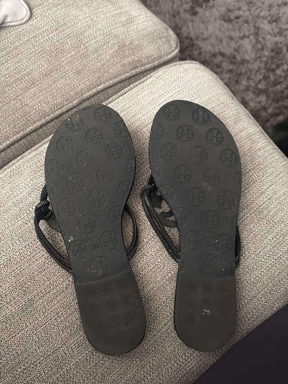 Tory Burch Black Beaded Miller Thong Sandals - Picture 2 of 2